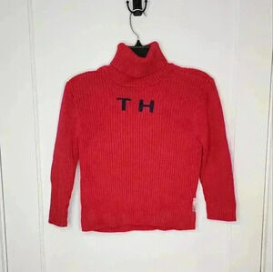 Tommy Hilfiger Tommy Jeans Womens Classic Knit Logo Turtleneck Sweater Sz Large